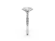 Radiant Cut Floral Petal Engagement Ring Setting | Petal Accents | Platinum