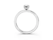 Emerald Cut Low Set Solitaire Engagement Ring Setting | Plain Band | White Gold