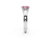 Radiant Cut Pavé Collar Engagement Ring Setting for a Fancy Pink Lab-Grown Diamond | Platinum