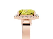 Radiant Cut Halo Engagement Ring Setting for a Fancy Yellow Lab-Grown Diamond | Pavé Panel Shoulders | Rose Gold