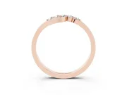 Round Lab-Grown Diamond Crossover Wedding Band | S-Curve Sweeps | Rose Gold