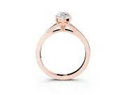 Marquise Pave Solitaire Engagement Ring Setting | Sweeping Shoulders | Rose Gold