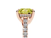 Princess Cut Hidden Halo Pave Engagement Ring Setting for a Fancy Yellow Lab-Grown Diamond | Claw Prongs | Rose Gold