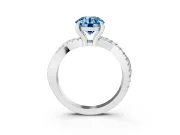 Round Twist Engagement Ring Setting for a Fancy Blue Lab-Grown Diamond | Crossover Band | Platinum