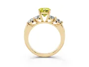 Cushion Cut Five Stone Engagement Ring Setting for a Fancy Yellow Lab-Grown Diamond | Plain Band | Yellow Gold