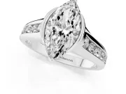 Marquise Half Bezel Solitaire Engagement Ring Setting | Graduated Channel Band | Platinum