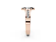 Marquise Channel-Set Engagement Ring Setting for a Black Center | Princess Side Stones | Rose Gold