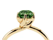 Emerald Cut Bypass Solitaire Engagement Ring Setting for a Fancy Green Lab-Grown Diamond | Plain Band | Yellow Gold