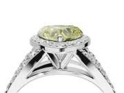Heart-Shaped Halo Pavé Engagement Ring Setting for a Fancy Yellow Lab-Grown Diamond | Narrow Split Shank | Platinum