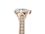 Pear-Shaped Cathedral Solitaire Engagement Ring Setting | Channel Set Band | Rose Gold