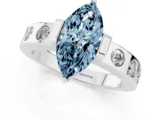 Marquise Tension Style Engagement Ring Setting for a Fancy Blue Lab-Grown Diamond | Platinum