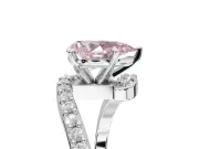 Pear-Shaped Bypass Pavé Engagement Ring Setting for a Fancy Pink Lab-Grown Diamond | Sterling Silver