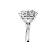 Round Thin Solitaire Engagement Ring Setting | Straight Plain Band | Sterling Silver