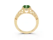 Cushion Cut Floral Pavé Engagement Ring Setting for a Fancy Green Lab-Grown Diamond | Yellow Gold