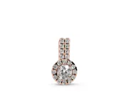 Round Lab-Grown Diamond Halo Pendant Necklace | Elongated Bail | Rose Gold
