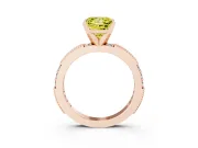 Princess Cut Vintage Pavé Engagement Ring Setting for a Fancy Yellow Lab-Grown Diamond | Rose Gold
