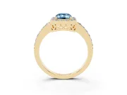 Emerald Cut Halo Engagement Ring Setting for a Fancy Blue Lab-Grown Diamond | Yellow Gold - Design NV-24751