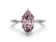 Marquise Twisted Solitaire Engagement Ring Setting for a Fancy Pink Lab-Grown Diamond | Platinum