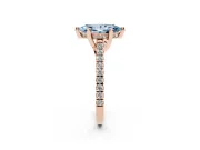 Marquise Hidden Halo Pave Engagement Ring Setting for a Fancy Blue Lab-Grown Diamond | Claw Prongs | Rose Gold