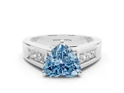 Heart-Shaped Channel-Set Engagement Ring Setting for a Fancy Blue Lab-Grown Diamond | Platinum