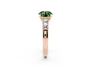Round Five Stone Engagement Ring Setting for a Fancy Green Lab-Grown Diamond | Rose Gold