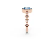 Oval Milgrain Bezel Engagement Ring Setting for a Fancy Blue Lab-Grown Diamond | Rose Gold