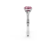 Round Pave Solitaire Engagement Ring Setting for a Fancy Pink Lab-Grown Diamond | Sweeping Shoulders | White Gold
