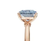 Radiant Cut Solitaire Engagement Ring Setting for a Fancy Blue Lab-Grown Diamond | Tapered Plain Band | Rose Gold