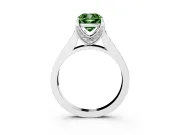 Cushion Cut Graduated Pavé Engagement Ring Setting for a Fancy Green Lab-Grown Diamond | Sterling Silver