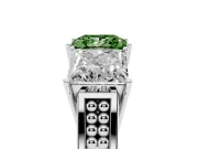 Princess Cut Engagement Ring Setting for a Fancy Green Lab-Grown Diamond | Sterling Silver - Design NV-24920