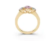Marquise 3 Stone Engagement Ring Setting for a Fancy Pink Lab-Grown Diamond | Yellow Gold