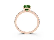 Radiant Cut Pave Solitaire Engagement Ring Setting for a Fancy Green Lab-Grown Diamond | Shared Prong Band | Rose Gold