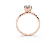 Emerald Cut Bypass Solitaire Engagement Ring Setting | Plain Polished Band | Rose Gold