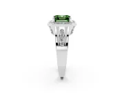 Asscher Cut Halo Engagement Ring Setting for a Fancy Green Lab-Grown Diamond | Channel-Set Split Shank | Platinum