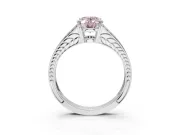 Oval Split Shank Pavé Engagement Ring Setting for a Fancy Pink Lab-Grown Diamond | Platinum