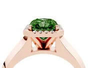 Radiant Cut Knife-Edge Halo Engagement Ring Setting for a Fancy Green Lab-Grown Diamond | Rose Gold