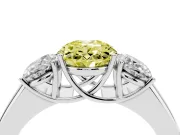 Oval 3 Stone Engagement Ring Setting for a Fancy Yellow Lab-Grown Diamond | Platinum
