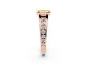 Emerald Cut Half Bezel Engagement Ring Setting for a Fancy Yellow Lab-Grown Diamond | Rose Gold