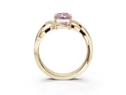 Radiant Cut Bypass Solitaire Engagement Ring Setting for a Fancy Pink Lab-Grown Diamond | Pavé Strands | Yellow Gold