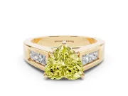 Heart-Shaped Channel-Set Engagement Ring Setting for a Fancy Yellow Lab-Grown Diamond | Yellow Gold
