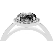 Fancy Black Oval Cut Diamond Halo Ring Set in White gold with Solitaire Band and Prong Setting