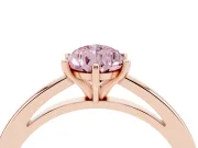 Fancy Pink Pear Cut Diamond Solitaire Engagement Ring Set in Rose gold with Prong Setting on a Classic Band