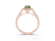 Pear-Shaped Halo Engagement Ring Setting for a Fancy Green Lab-Grown Diamond | Pave Shoulders | Rose Gold
