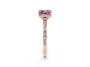Asscher Cut Hidden Halo Engagement Ring Setting for a Fancy Pink Lab-Grown Diamond | Rose Gold