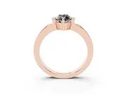 Marquise Tension Style Engagement Ring Setting for a Black Center | Flush Set Accents | Rose Gold