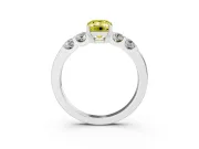 Emerald Cut 5 Stone Engagement Ring Setting for a Fancy Yellow Lab-Grown Diamond | Sterling Silver