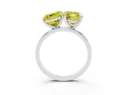 Fancy Yellow Asscher Cut and Emerald Cut Toi Moi Ring Set in Silver with Prong Setting