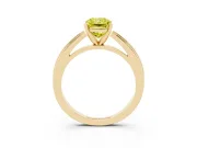 Radiant Cut Solitaire Engagement Ring Setting for a Fancy Yellow Lab-Grown Diamond | Stepped Flat Band | Yellow Gold
