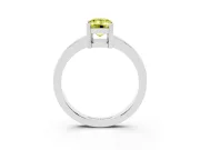Emerald Cut Solitaire Engagement Ring Setting for a Fancy Yellow Lab-Grown Diamond | Flat Tab Prongs | Sterling Silver