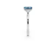 Emerald Cut Hidden Halo Ring Setting for a Fancy Blue Lab-Grown Diamond | Platinum